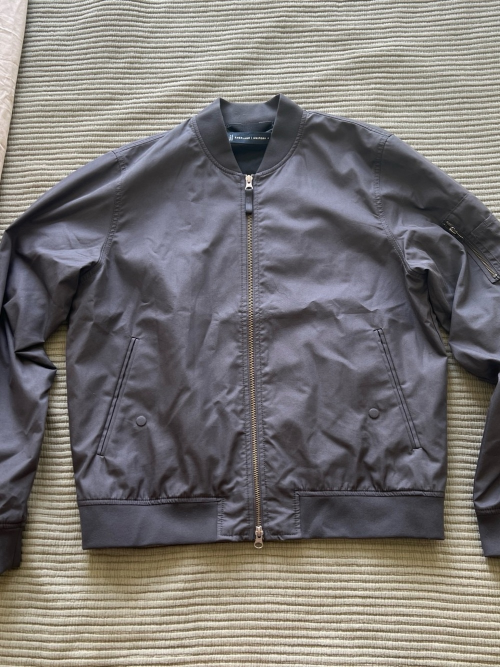 Everlane Charcoal Gray Bomber Jacket